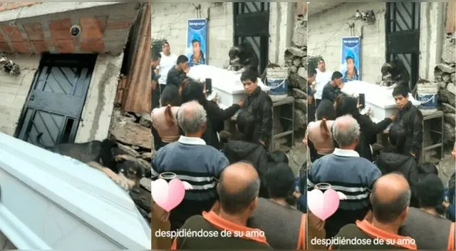 Perrito se sube al féretro para despedirse de su dueño y escena hace llorar en TikTok.