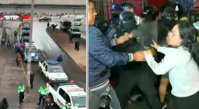 Siguen los enfrentamientos en el ovalo Izaguirre, en Los Olivos.