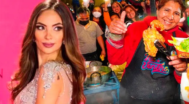 Natalie Vértiz llegó a comer su 'sanguchón'.