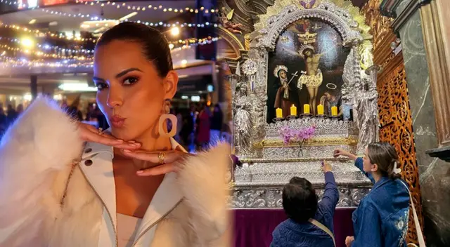 Valeria Piazza agradece al Señor de los Milagros.