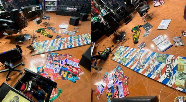 Barbería quedó desordenada luego de que hampón lo asaltara en Piura. Barbería quedó desordenada luego de que hampón lo asaltara en Piura.