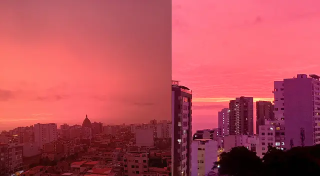 Cielo de Lima se tiñó de rojo Cielo de Lima se tiñó de rojo