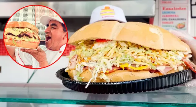 Hamburguesas inmensas se venden en este local y son llamados también sanguchón campesino. Hamburguesas inmensas se venden en este local y son llamados también sanguchón campesino.