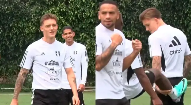 Luis Advíncula hizo enojar a Oliver Sonne al darle una 'patadita'.