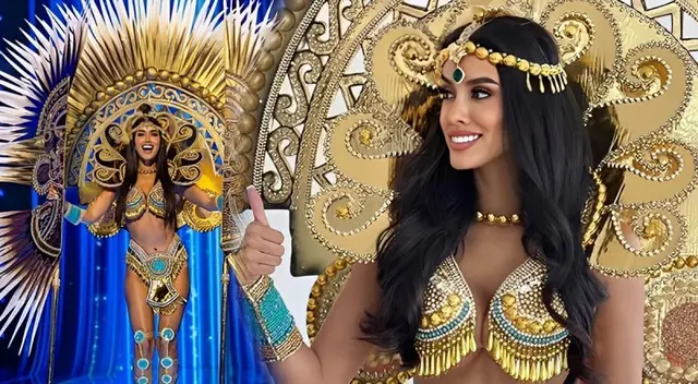Peruanos califican a Camila Escribens como la Diosa Tumi en el Miss Universo.