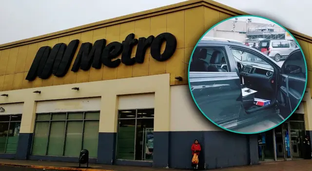 Delincuentes destrozan ventana de auto estacionado en Metro Castilla para robar.