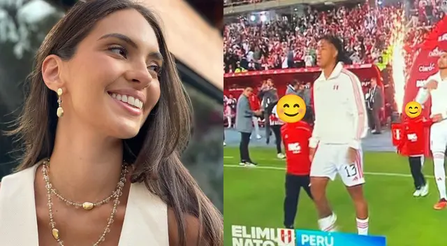 Natalie Vértiz estuvo muy feliz de ver a su hijo junto al futbolista Renato Tapia.