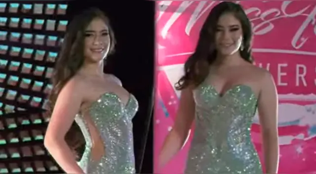 Kyara Villanella en traje de gala en el Miss Teen Universe 2023.