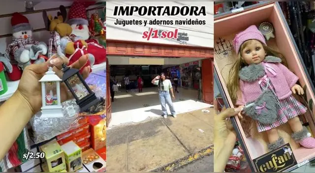 Peruana reveló en TikTok una importadora de juguetes y adornos navideños a 1 sol en el Centro de Lima.