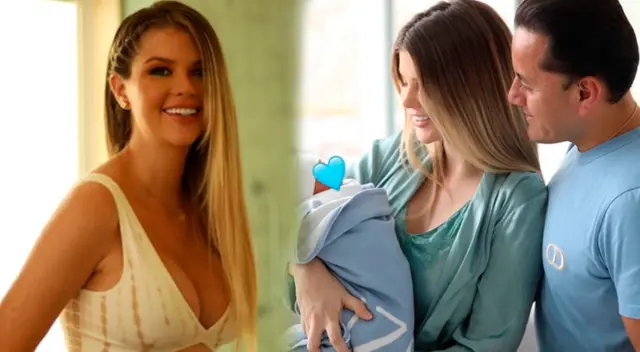 Brunella Horna es apoyada por su mamita al cuidar a su bebé.