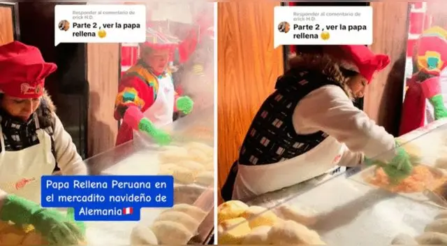 Peruanas venden papa rellena en mercadito de Alemania y escena es viral en TikTok. Peruanas venden papa rellena en mercadito de Alemania y escena es viral en TikTok.