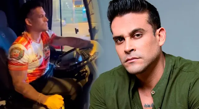 Christian Domínguez impacta al manejar bus. Christian Domínguez impacta al manejar bus.