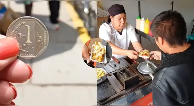 Señor sorprende al vender hamburguesas y salchipapas a un sol en Huancayo.
