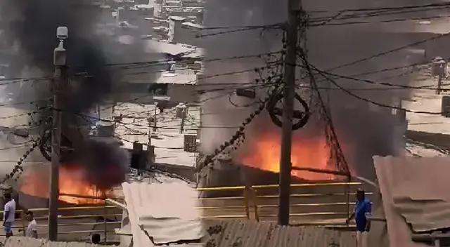 Casa es consumida por las llamas en Año Nuevo, distrito de Comas.