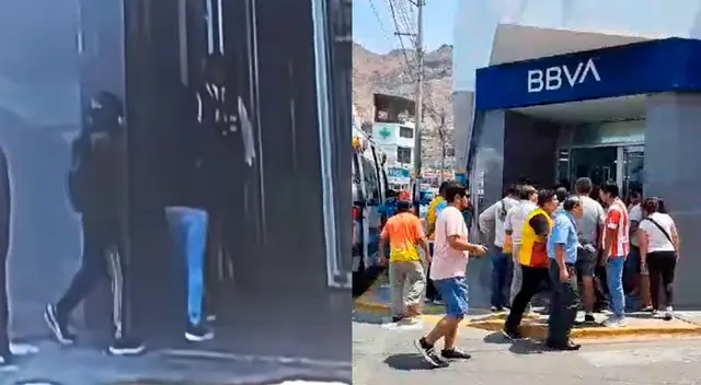 PNP realiza las investigaciones para dar con la identificación de los delincuentes que asaltaron BBVA de La Libertad.