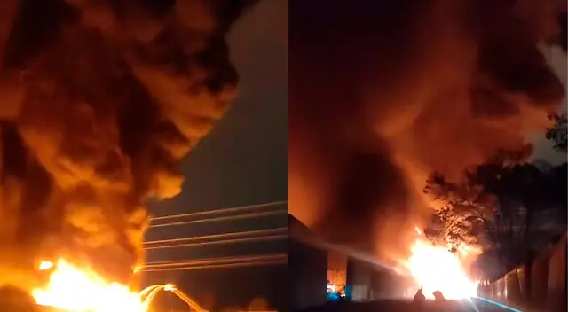 Más de 25 unidades de bomberos trabajan para controlar el incendio en Lurín. Más de 25 unidades de bomberos trabajan para controlar el incendio en Lurín.