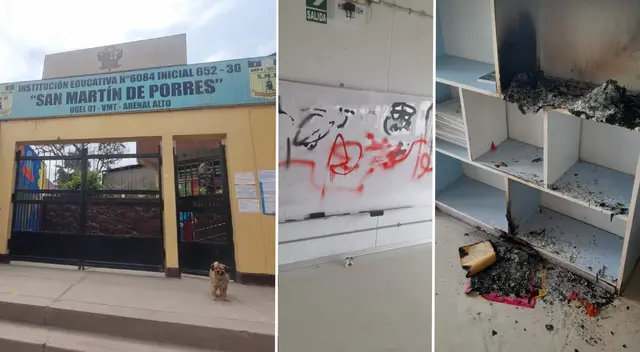 Colegio sufre un tercer asalto en un mes y encima es incendiado en Villa María del Triunfo.