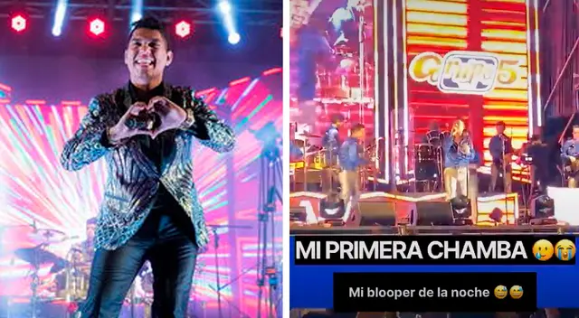 Grupo 5: Thony Valencia sufre tremendo blooper durante concierto en Piura