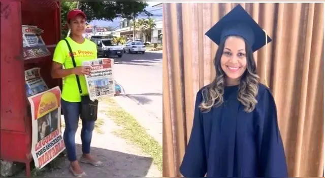 Joven vendedora de periódicos se gradúa como abogada y es viral en TikTok.