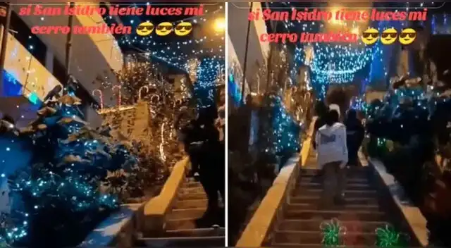 Peruanos adornan escaleras de cerro con luces navideñas y resultado es viral en TikTok. Peruanos adornan escaleras de cerro con luces navideñas y resultado es viral en TikTok.