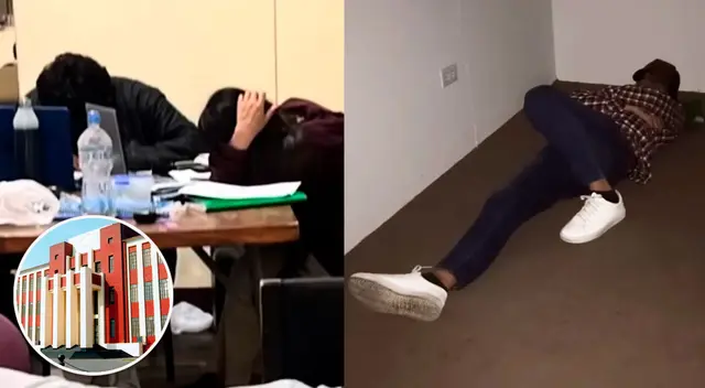 Estudiantes de la UNI duermen en el piso y se reúnen entre amigos para estudiar previo a los exámenes.