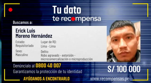 Mininter ofrece recompensa para capturar a alias el "Monstruo", presunto secuestrador de Valeria.