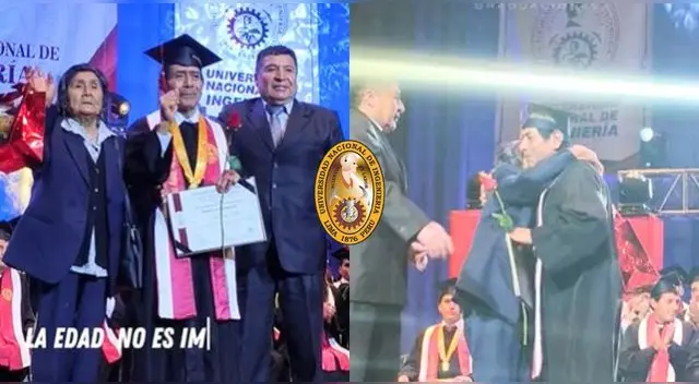 Adulto mayor se gradúa en la UNI, agradece apoyo incondicional de sus padres y es vira en TikTok.