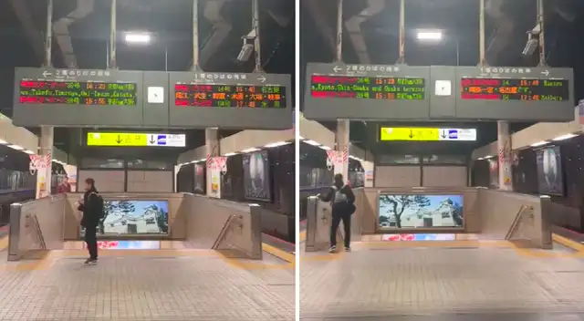 Pasajero del tren casi muere aplastado por un cartel en medio del terremoto. Pasajero del tren casi muere aplastado por un cartel en medio del terremoto.
