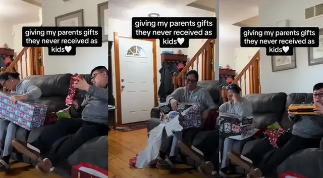 Así reaccionaron estos padres al ser sorprendidos con peculiares regalos por su hija. Así reaccionaron estos padres al ser sorprendidos con peculiares regalos por su hija.