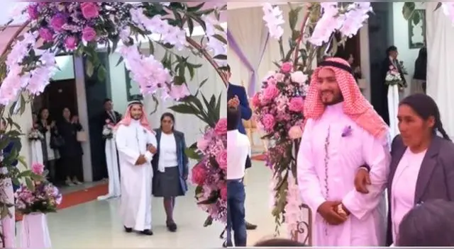 Árabe contrae matrimonio con peruana en Cusco y escena es viral en TikTok.