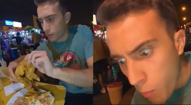 Turista español generó diversas reacciones en redes sociales con pollo broaster.