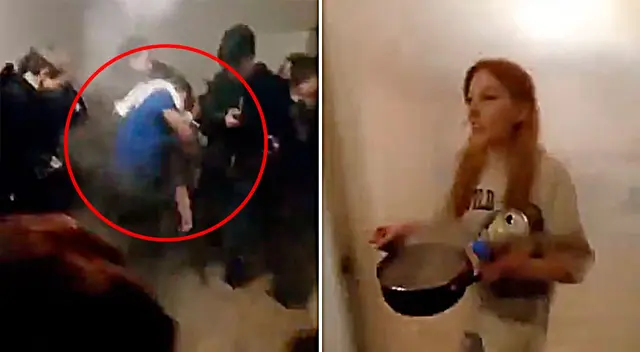 La joven de nombre Vika, quien tiene 21 años, salió con una olla llena de agua hirviendo. La joven de nombre Vika, quien tiene 21 años, salió con una olla llena de agua hirviendo.