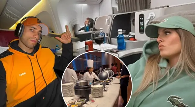 Alejandra Baigorria y Said Palao presumen su vuelo VIP a Catar.