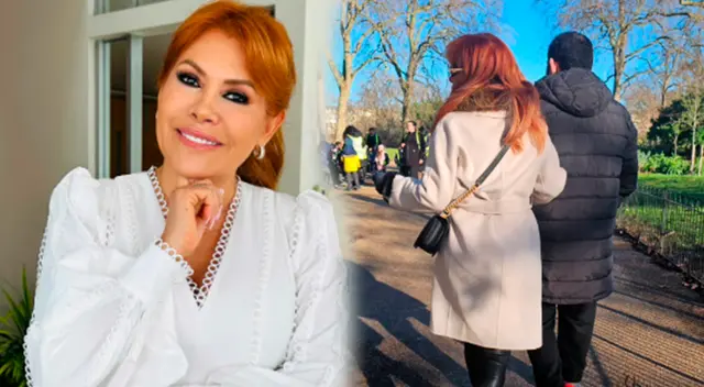 Magaly Medina y su hijo Gianmarco Mendoza se ven en Londres.