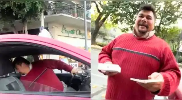 Taxista devuelve celular a joven que se lo olvidó en su auto y escena es viral en TikTok.