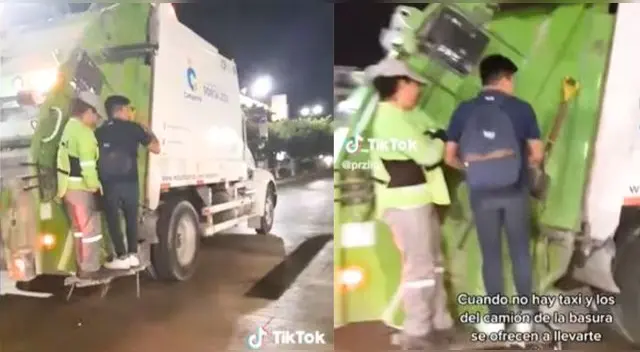 Joven contó en TikTok que no tenía dinero para el taxi y camión de basura lo llevó gratis. Joven contó en TikTok que no tenía dinero para el taxi y camión de basura lo llevó gratis.