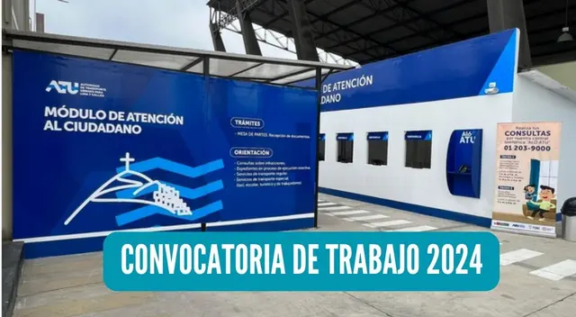 Estos son los puestos de trabajo disponibles para laborar en la Autoridad de Transporte Urbano para Lima y Callao (ATU). Estos son los puestos de trabajo disponibles para laborar en la Autoridad de Transporte Urbano para Lima y Callao (ATU).