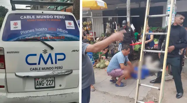 Trabajador de cables queda gravemente herido tras caer de poste público.