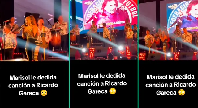 Con Ricardo Gareca de fondo. Así le cantó Marisol al 'Tigre' en su concierto. Con Ricardo Gareca de fondo. Así le cantó Marisol al 'Tigre' en su concierto.