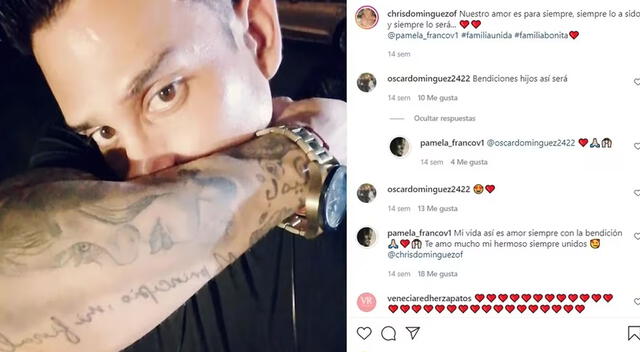 Christian Domínguez se tatuó el rostro y el nombre de Pamela Franco.  