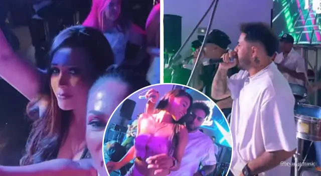 Melissa Klug se divierte en su cumpleaños con orquesta de Bryan Torres.