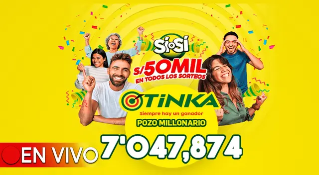 El pozo millonario de la Tinka se sorteó este miércoles 7 de febrero a las 10:50 p.m.