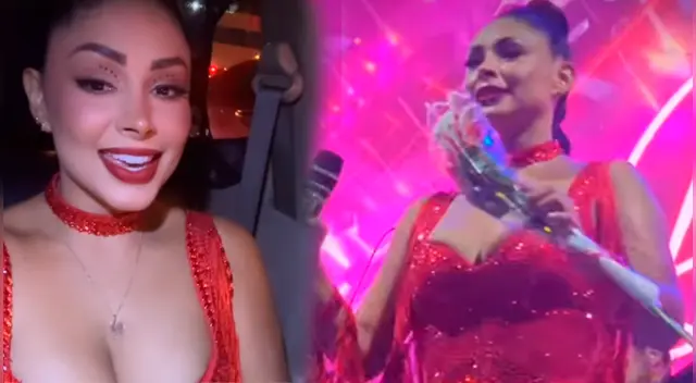 Pamela Franco es sorprendida en pleno show antes de presentarse en 'Mande quien mande'.