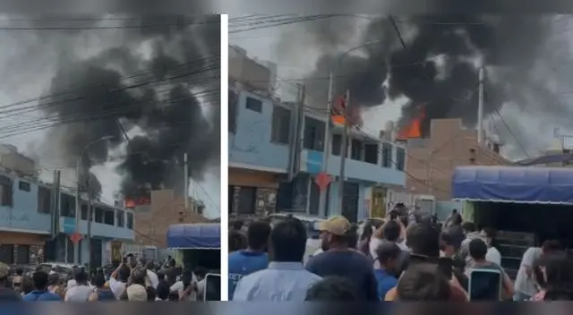 Gigantesco incendio en San Miguel consume varias viviendas.