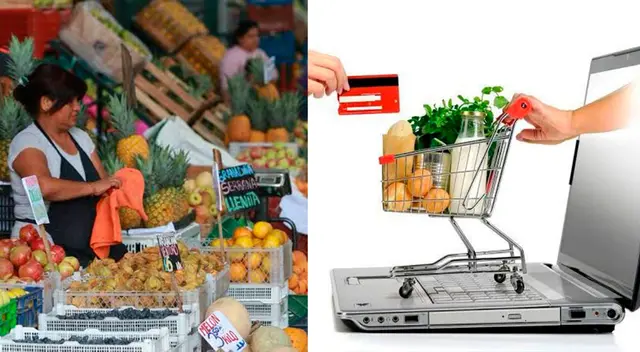 Compras por mayor en productos alimenticios en mercados.