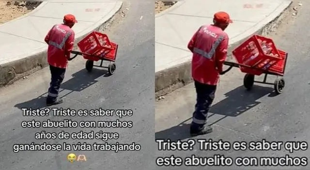 Adulto mayor es captado trabajando en pleno calor y en TikTok generan polémica.