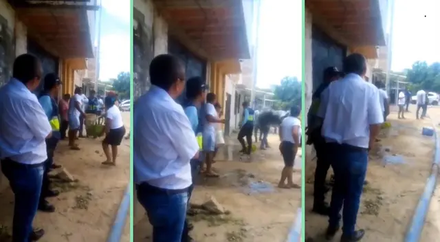 El alcalde optó por retirarse del lugar a pesar de encontrarse acompañado de dos serenos. El alcalde optó por retirarse del lugar a pesar de encontrarse acompañado de dos serenos.