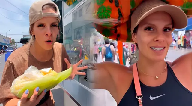 Alejandra Baigorria se luce comiendo en carretilla su choclo con queso. Alejandra Baigorria se luce comiendo en carretilla su choclo con queso.
