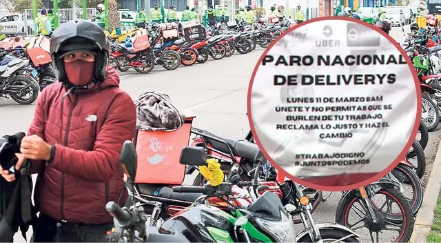 Este 11 de marzo se tiene programado un paro nacional del sector delivery en Lima y otras regiones . Este 11 de marzo se tiene programado un paro nacional del sector delivery en Lima y otras regiones .