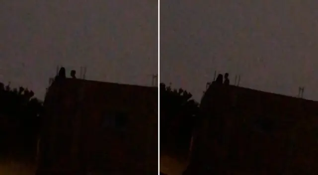 La pareja fue grabada desde la casa que estaba enfrente. La escena es viral en TikTok. La pareja fue grabada desde la casa que estaba enfrente. La escena es viral en TikTok.